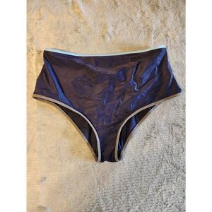 Aerie American Eagle size L Navy Blue Hi Rise Bikini Bottoms Swim